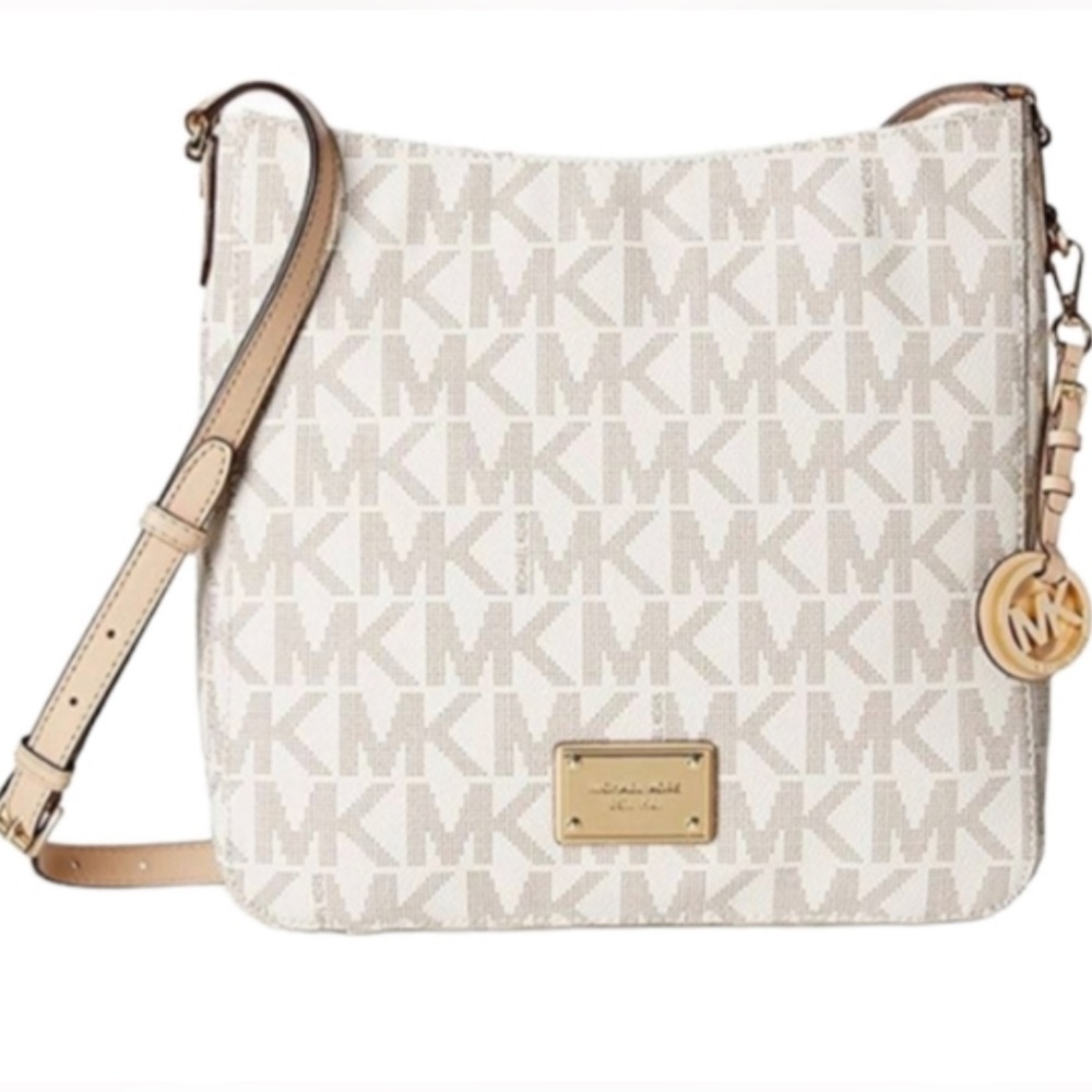 Michael Kors Jet Set Messenger Crossbody Bag in Cream